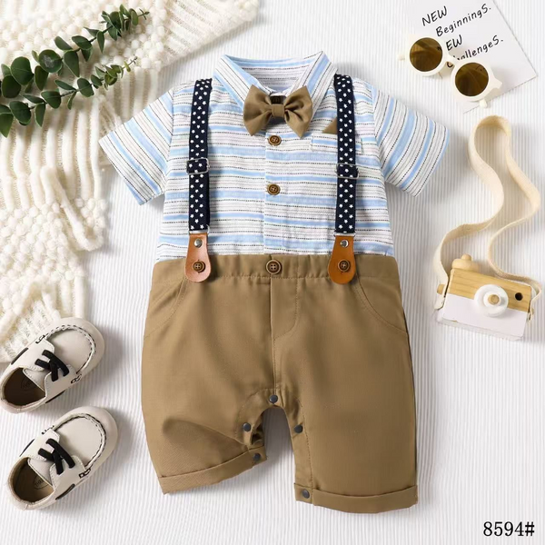 Stylish Baby Boy Suspender Romper Outfit