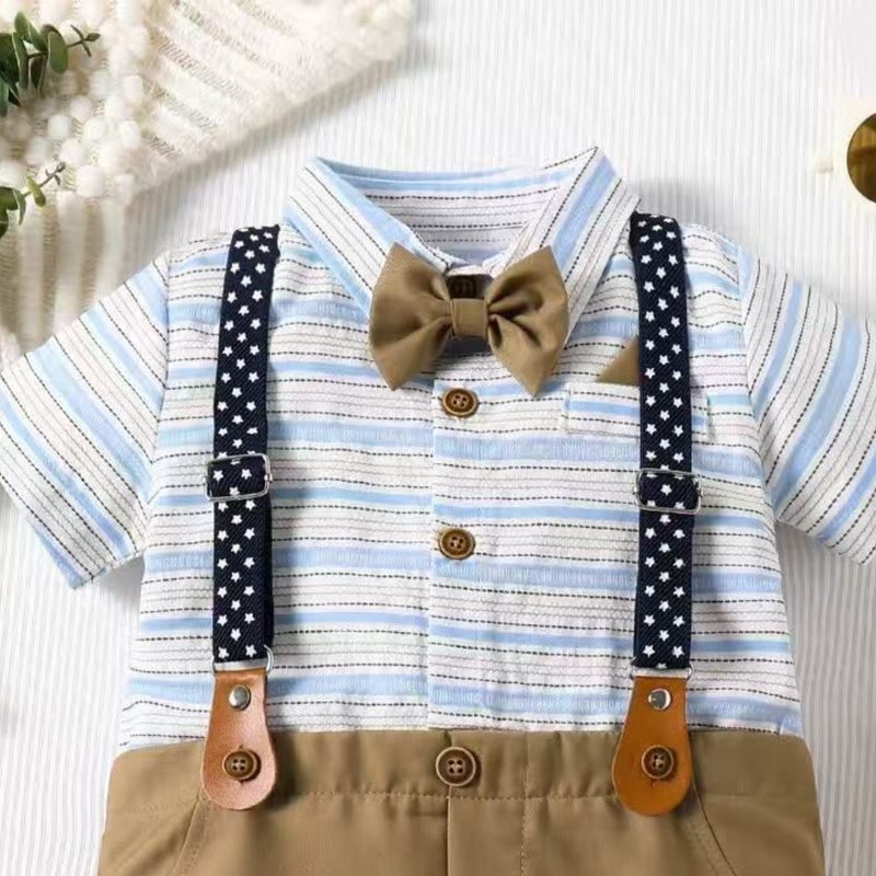Stylish Baby Boy Suspender Romper Outfit