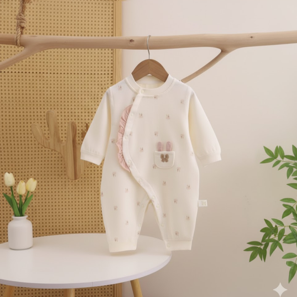 Cozy Cotton Baby Onesie – Button Closure and Comfortable Fit