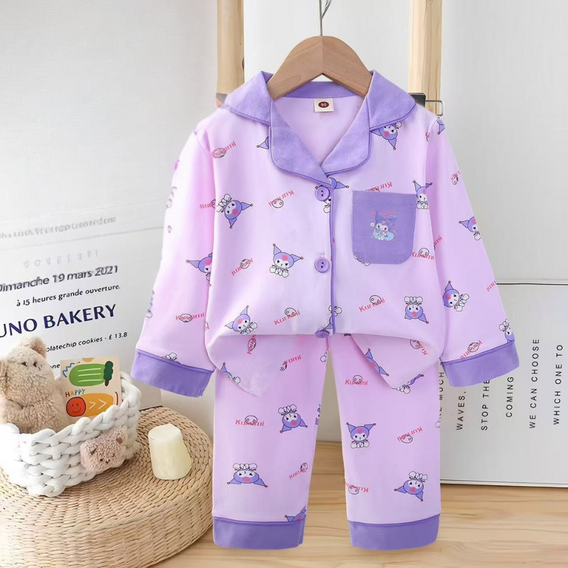 Soft & Comfortable Baby Pajama Set – Cartoon Print Design