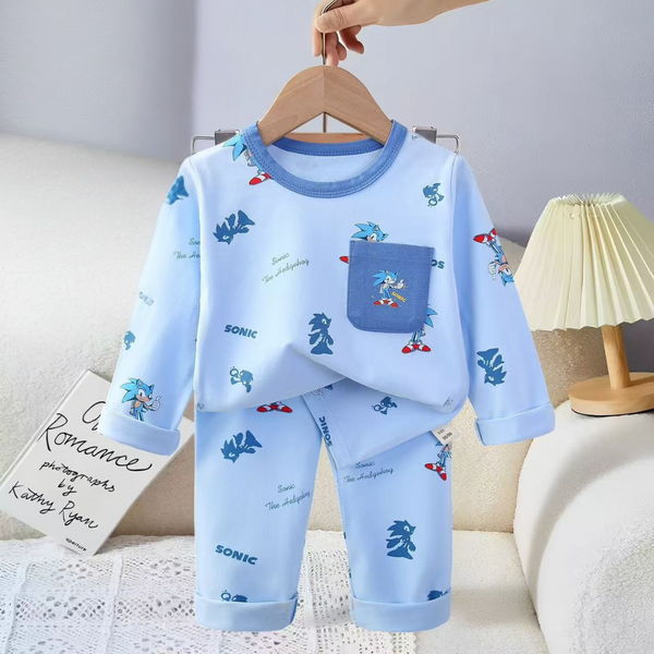 Soft Cotton Sonic Nightwear Set for Baby  – Sky Blue