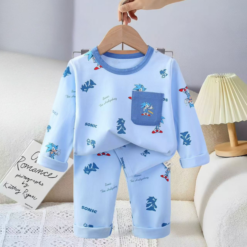 Soft Cotton Sonic Nightwear Set for Baby  – Sky Blue