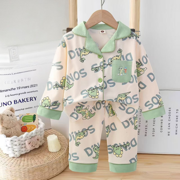 Premium Cotton Toddler Pajamas – Playful Cartoon Pattern