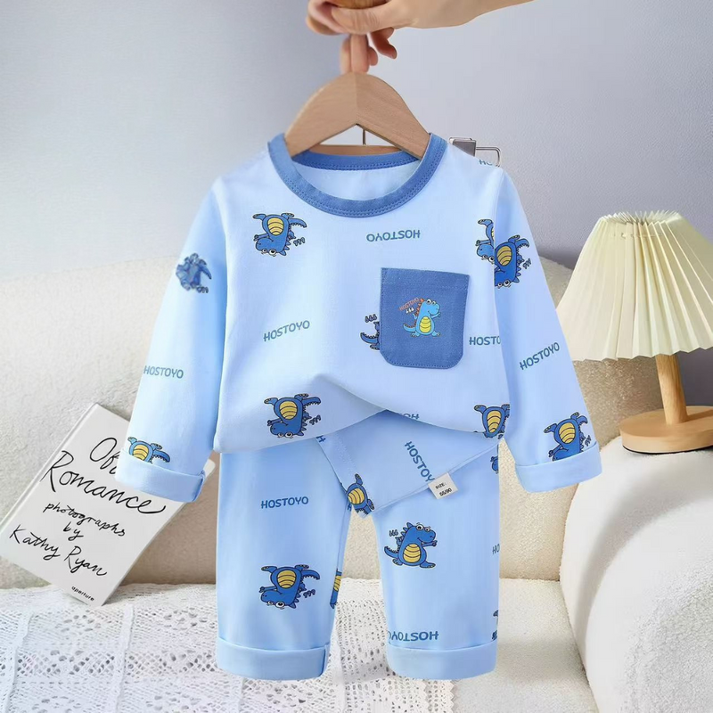 Kids Cotton Pajama Set – Playful Cartoon Design