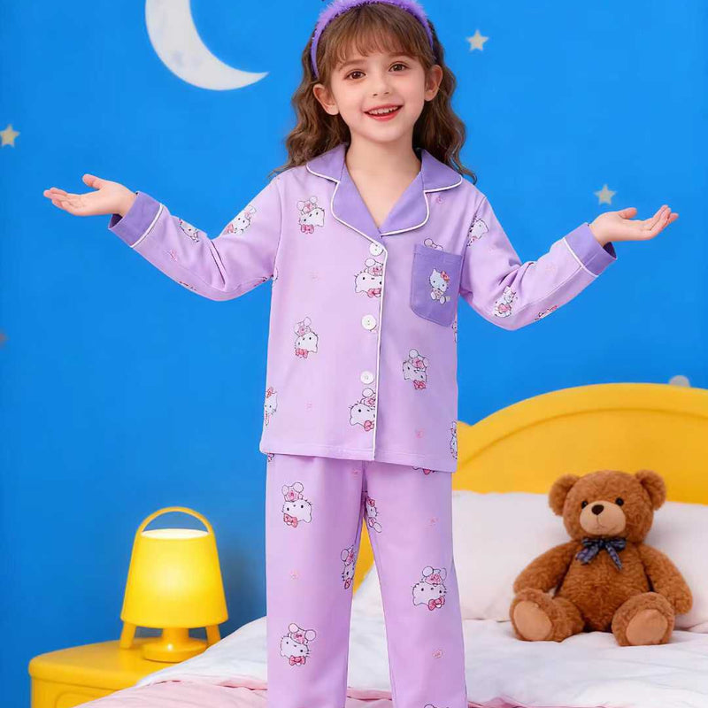 Soft & Comfortable Baby Pajama Set – Cartoon Print Design